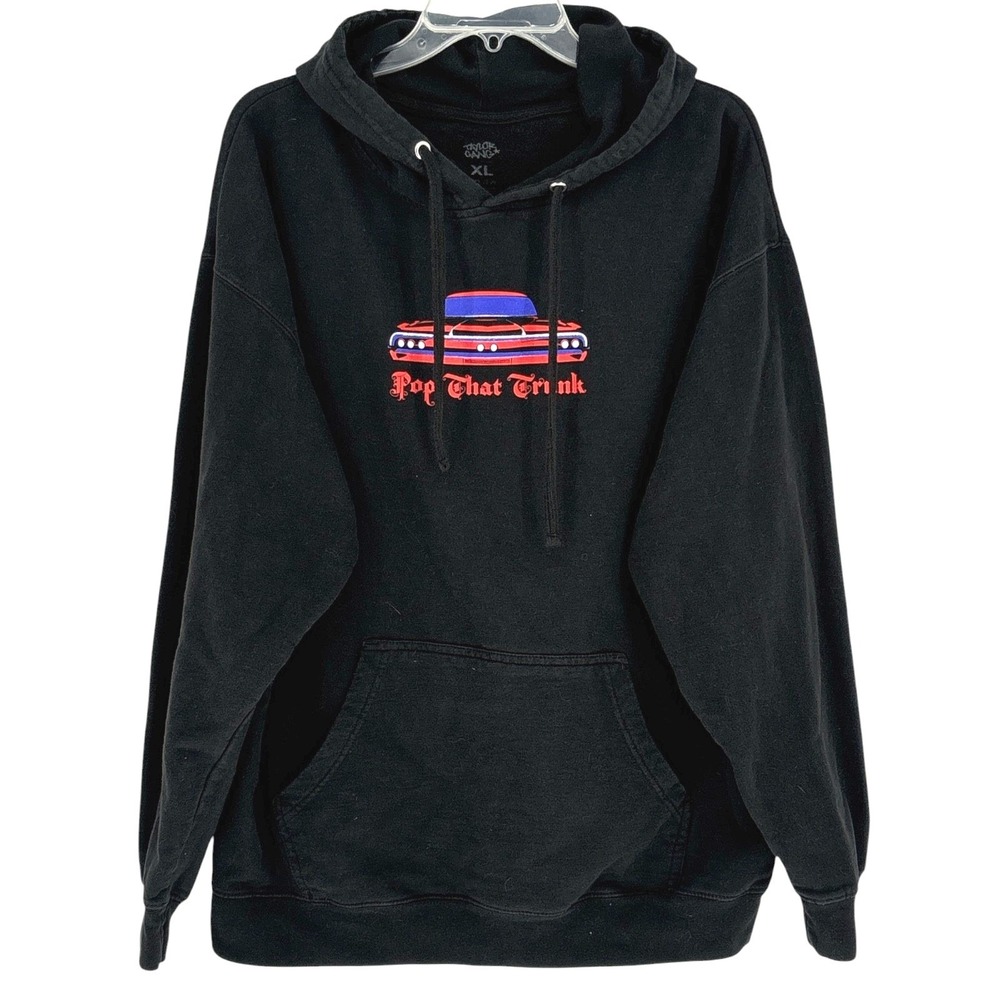 Taylor Gang Juicy J x Wiz Khalifa Pop That Trunk Black Hoodie Mens XL Graphic
